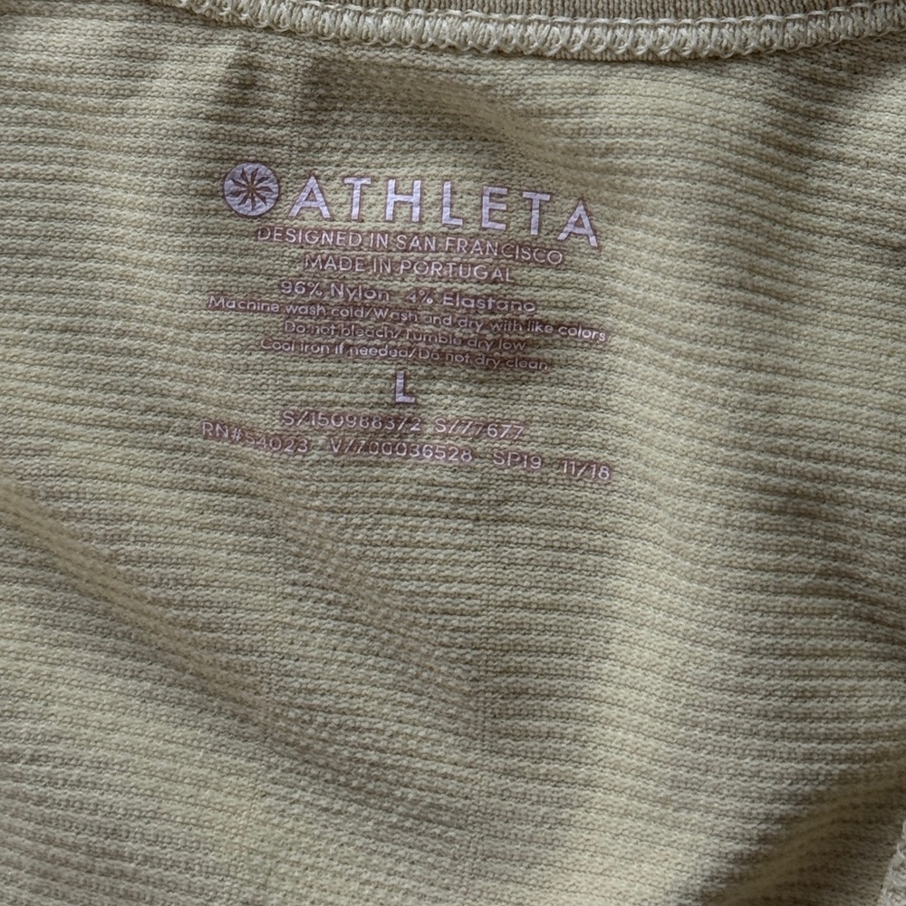 Athleta Speedlight Racerback Tank | Yellow, Ruched Sides, Size Large - Picture 9 of 10